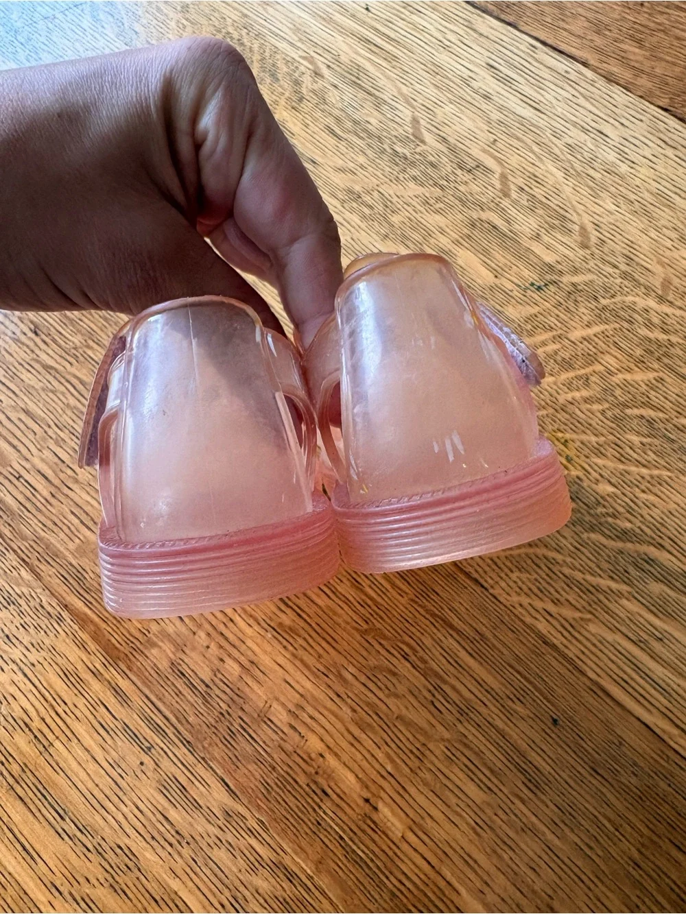 GAP Girls Pink Transparent Jelly Sandals with Daisy Detail